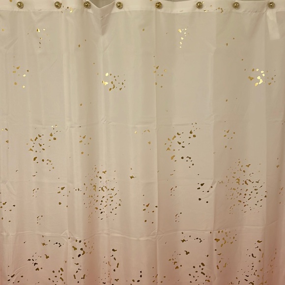 SKL HOME Shower Curtain Size 72 x 70 Color Pink White Gold - Picture 1 of 9